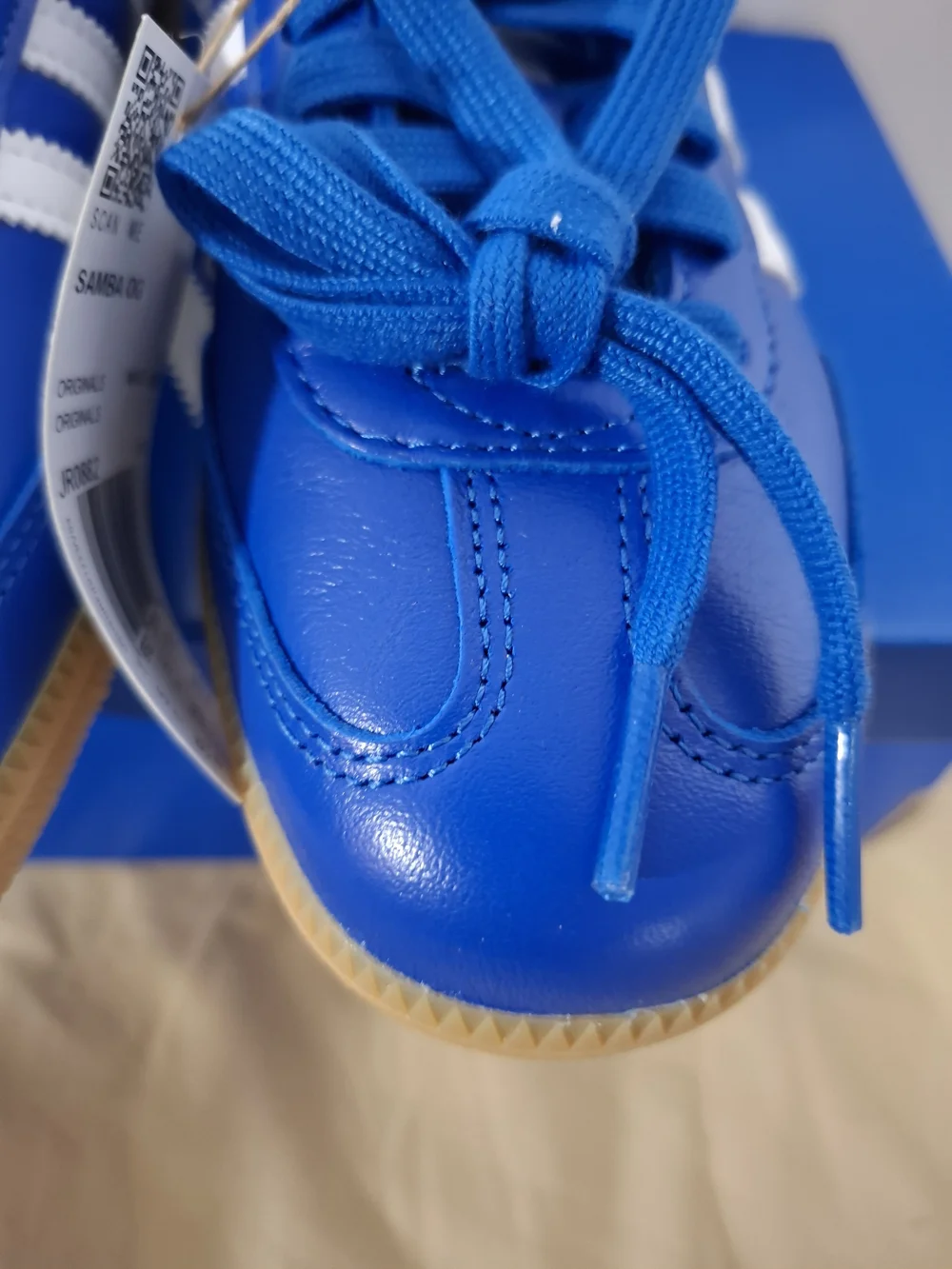 adidas Kids Blue Samba Sneakers with White Stripes